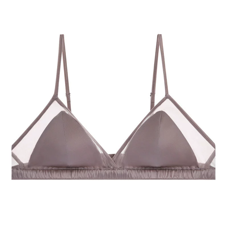 Бюстье Wireless Silk Bralette, двустороннее, французский стиль, тонкое, съемные вставки (S–XL)