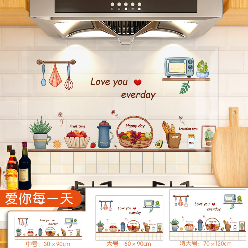 Cocina ignífugo ignífugo cocina transparente pegatinas a prueba de aceite cocina estática resistente a altas temperaturas pegatinas de cocina autoadhesivas al por mayor