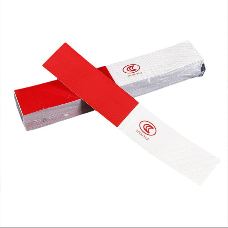 厂家批发货车年检审警示胶带晶格反光膜交通胶带红白反光车身贴条