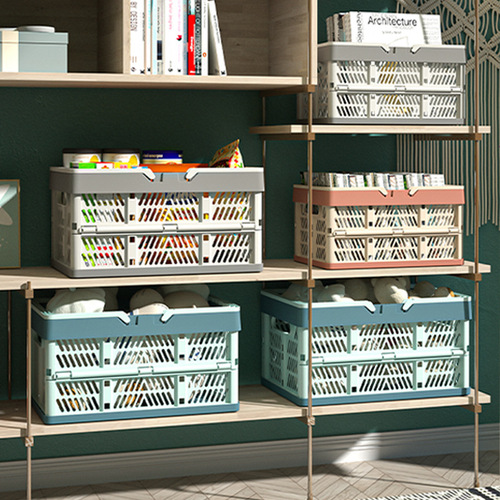 Folding storage basket outdoor picnic basket desk snack toy storage basket portable shopping basket storage basket