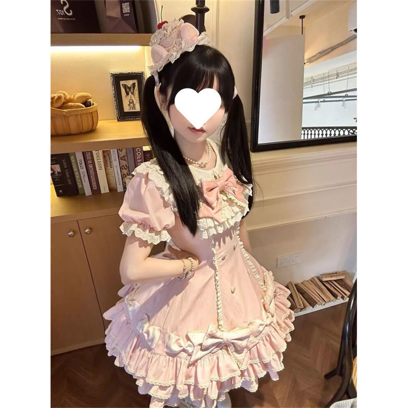 甘い女の子ロリータロリータプリンセスチュチュスカート夏の新しい気質年齢を減らすウエストドレス女性のための|undefined