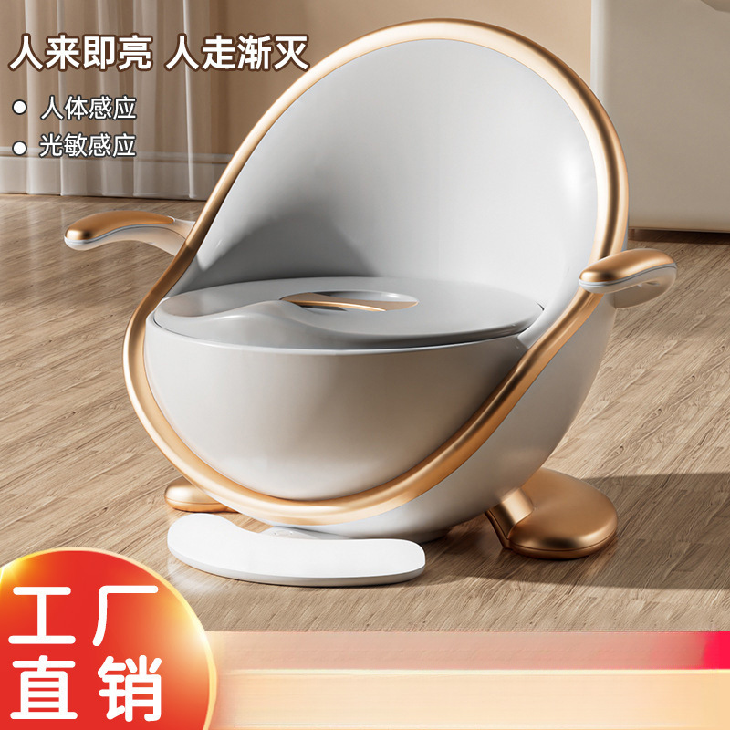 Children's Toilet Seat for Boys and Girls, Easy-To-Clean Household Potty with Light, Baby Toilet Training Small Toilet