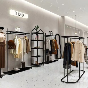 Zhongdao Clothing Display Rack Iron Gold Round Popular Clothes Hanger Clothes Display Rack Combination Women's Clothing Store Shelf