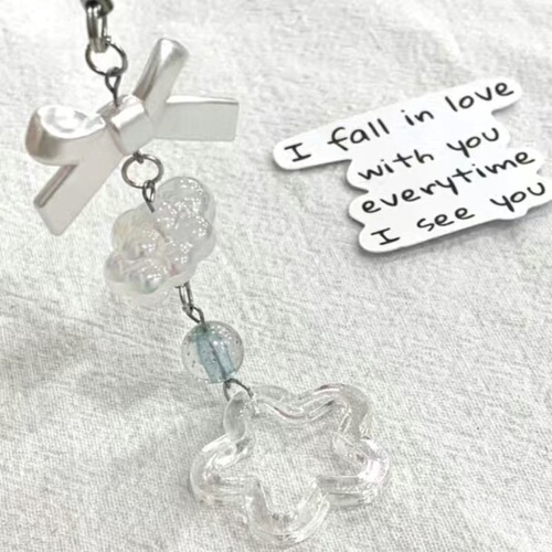 [Blue Seaweed] Beaded keychain, beaded hanging chain, mobile phone chain, card booklet, pencil bag, bag pendant, pink gift