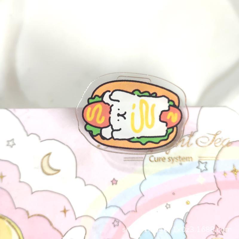 透明アクリルppクリップライン子犬ポテトチップスハンバーガー漫画クリエイティブクリップ試巻クリップ便箋クリップ|undefined