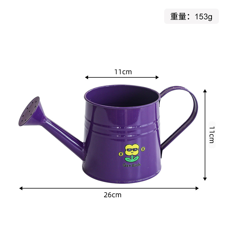 Large iron watering bottle-dark purple (yellow flower sticker)