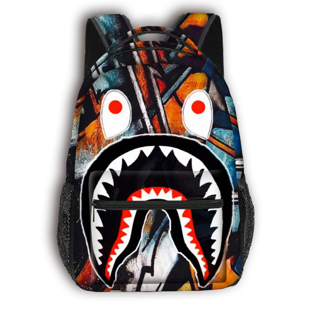 Новый рюкзак «Акула» 2025 года для старшеклассников и студентов колледжей, милый мультяшный рюкзак, рюкзак из полиэстера с полной печатью оптом