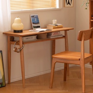 All Solid Wood Desk Cherry Small Apartment Wood Learning Office Board Wall Long Strip Computer Narrow Student Book Table