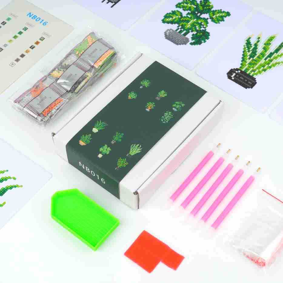 Ventas transfronterizas calientes de 5D Diamante DIY5 * 7 pulgadas marco de fotos verde decoración doméstica serie de plantas interiores