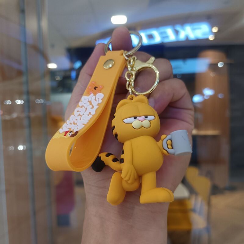 可爱卡通加菲猫钥匙链创意猫咪玩偶公仔挂饰情侣包包钥匙扣小挂件|undefined