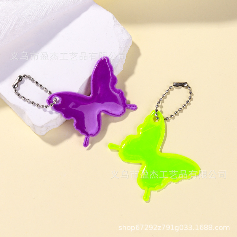 Mariposa reflector colgante de advertencia PVC al aire libre de noche mochila de advertencia de seguridad colgante mariposa de color