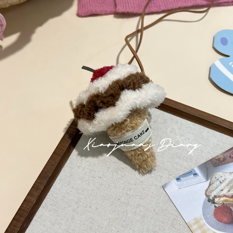 キュートで楽しいぬいぐるみデザートネックレスペンダントチェリーケーキバッグペンダント甘い女の子のドレス小さなアクセサリー|undefined