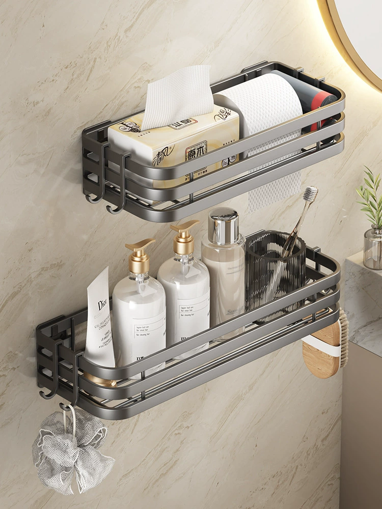 Полка для хранения в ванной комнате, подвесная корзина для геля для душа, принадлежности для ванной комнаты без перфорации, настенная полка для хранения бумажных полотенец, настенная подвесная полка