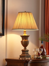 美式复古奢华主卧全铜台灯纯铜客厅沙发茶几灯欧式书房卧室床头灯