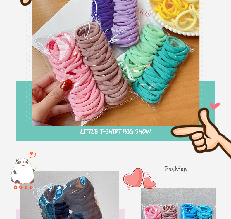 34g Weight Headwear Classification Festival Occasion Geometric Pattern Women'S Gender Pink, Purple, Green, Blue, Yellow, Black Color Wholesale Accessories Candy Colored 50 Pieces Basic Elastic Hair Rope Nihaojewelry 4