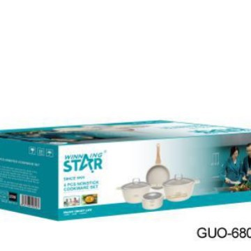 Estrella ganadora Comercio exterior exclusivo para el hogar sopa de estofado Carne frita leche estofada multifuncional sartén antiadherente conjunto de cuatro piezas