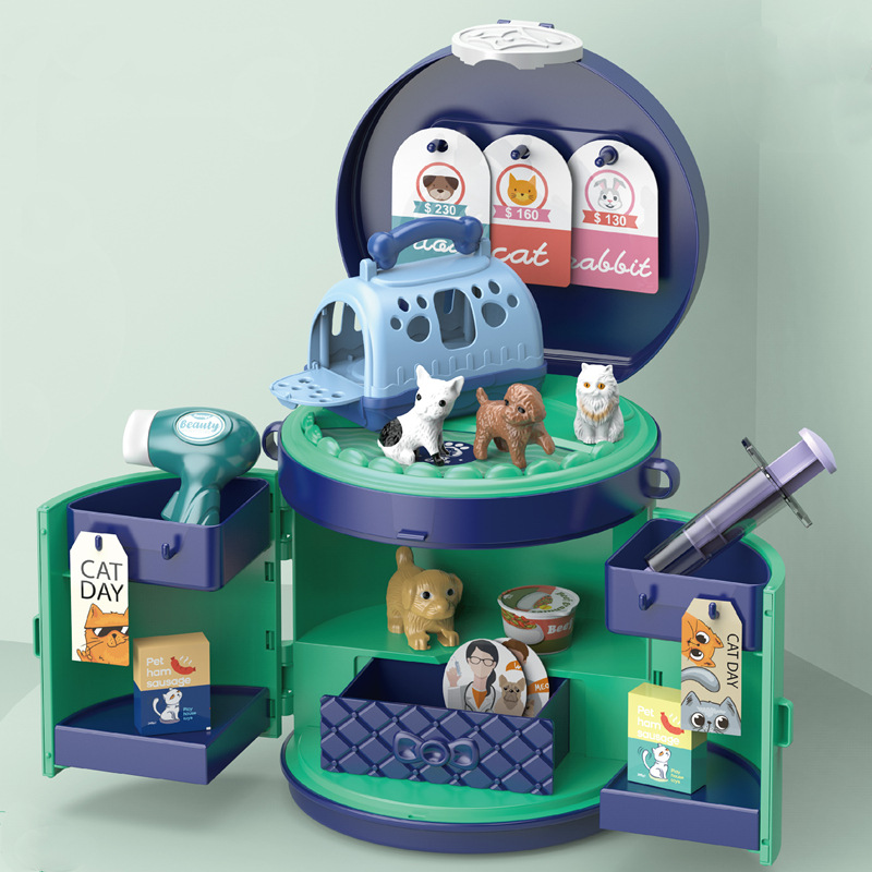 Transfronterizo de simulación infantil postre supermercado cocina vajilla niña vestidor Casa de juego portátil cubo bolsa de juguete para mascotas
