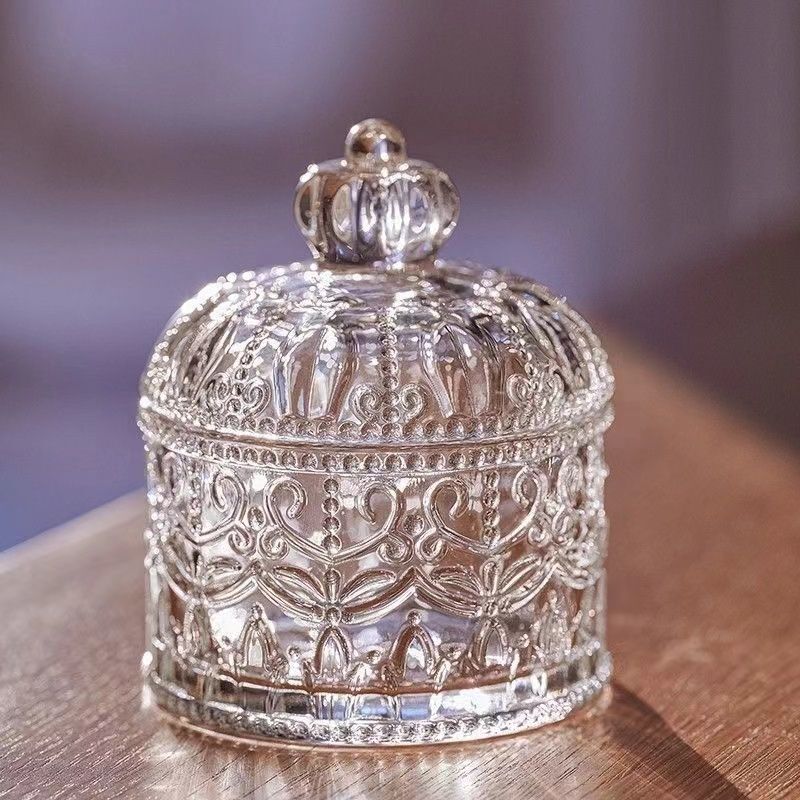 Glass Jewelry Box Candy Jar Cotton Swab Cartridge Case Ashtray Scented Tea Jar Storage Box Storage Jar Small Diamond None Glass Jewelry Box Candy Jar Cotton Swab Cartridge Case Ashtray Scented Tea Jar Storage Box Storage Jar Small Diamond None