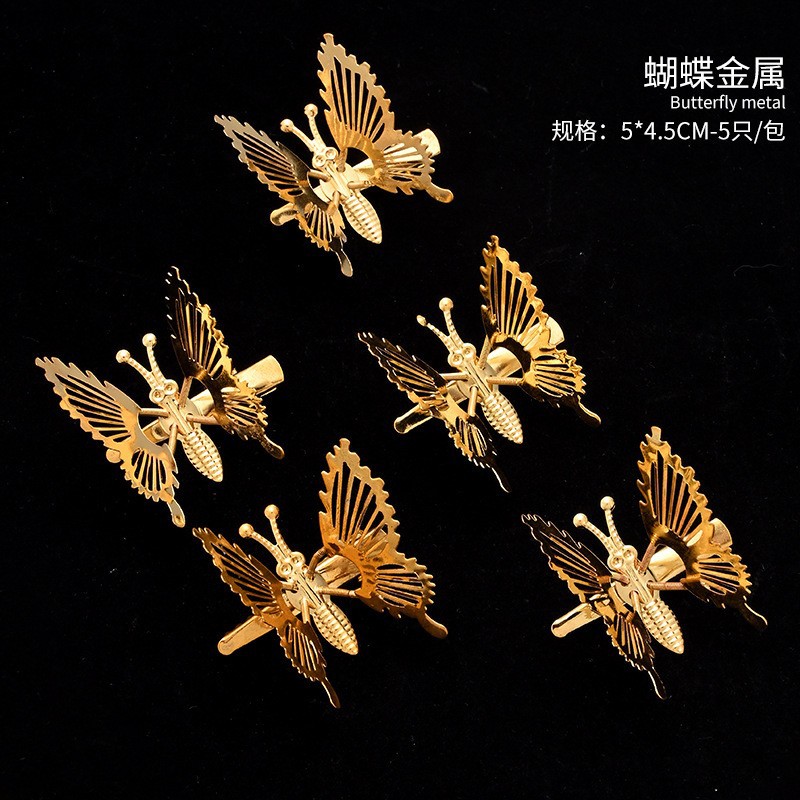 Material de embalaje de flores floristería arte floral ramo de flores embalaje material de bricolaje chapado en oro tarjeta de felicitación de metal clip de tarjeta