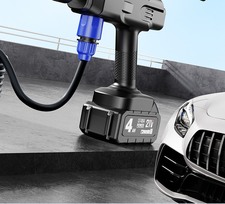 Cross-Border Household Wireless Car Washing Machine, New Three-In-One High-Pressure Water Gun, High-Power Rechargeable Lithium Battery Car Washing Machine