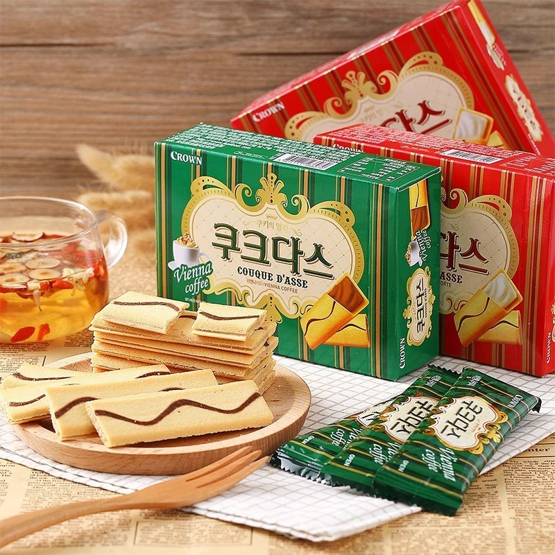 韩国进口克丽安夹心饼干289g巧克力奶油蛋卷婚礼零食整箱批发