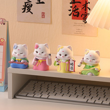 唐朝文创萌趣琴棋书画可爱小摆件 办公桌面装饰品送朋友闺蜜礼物