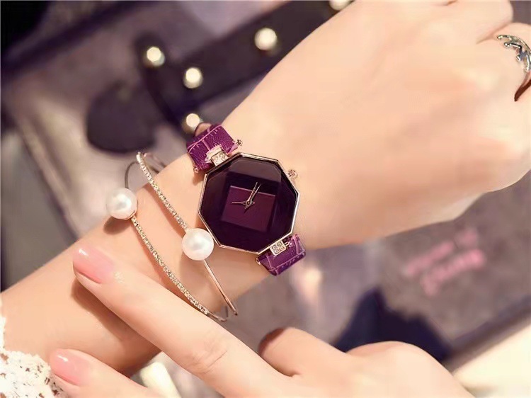 Orologio da donna alla moda in stile coreano, con cinturino per studenti, alla moda, in due pezzi, con bracciale di perle, 2 pezzi, orologio al quarzo da donna_voghion.com