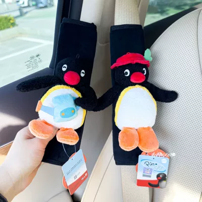Pingu Kukla Avtomobil Təhlükəsizlik Kəməri Çiyin Pedi Uşaqlar üçün