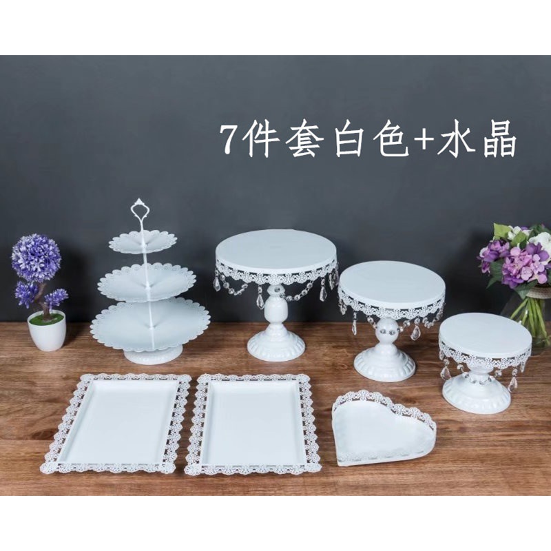 Tabla de postres de boda portapaste combinación set set de hierro forjado europeo 13 piezas set de decoración de bandeja West Point image 14