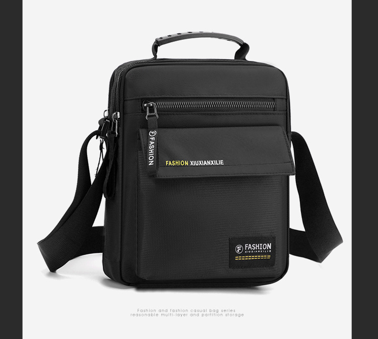 Men's large-capacity bag, nylon fabric single-shoulder bag, new business commuting crossbody bag, vertical small bag, hand-held men's bag undefined