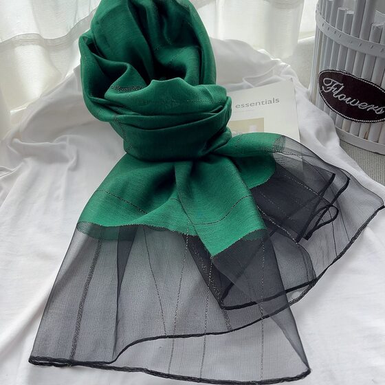 Spring and Autumn Mulberry Silk Celebrity Long Silk Scarf Simple Elegant Mother's All-match Scarf Fashion Clothing Collocation