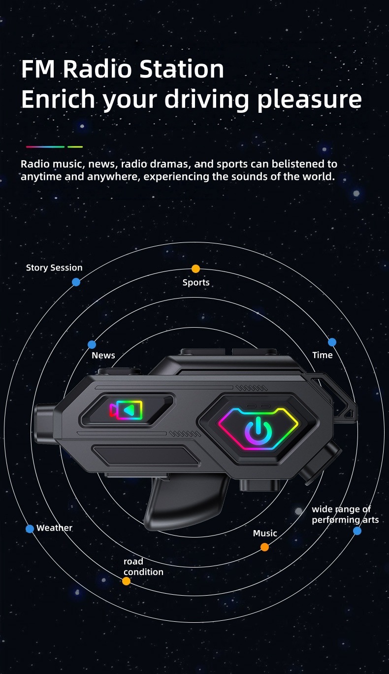 Cross-border new motorcycle helmet Bluetooth headset 600m intercom HD video and photo all-in-one with long battery life