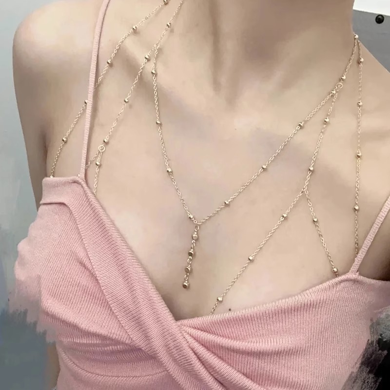 Cadena de pecho deseo puro collar sexy Cadena de cuerpo femenino Red ins cadena chica caliente pequeña camisola accesorios Cadena de clavícula
