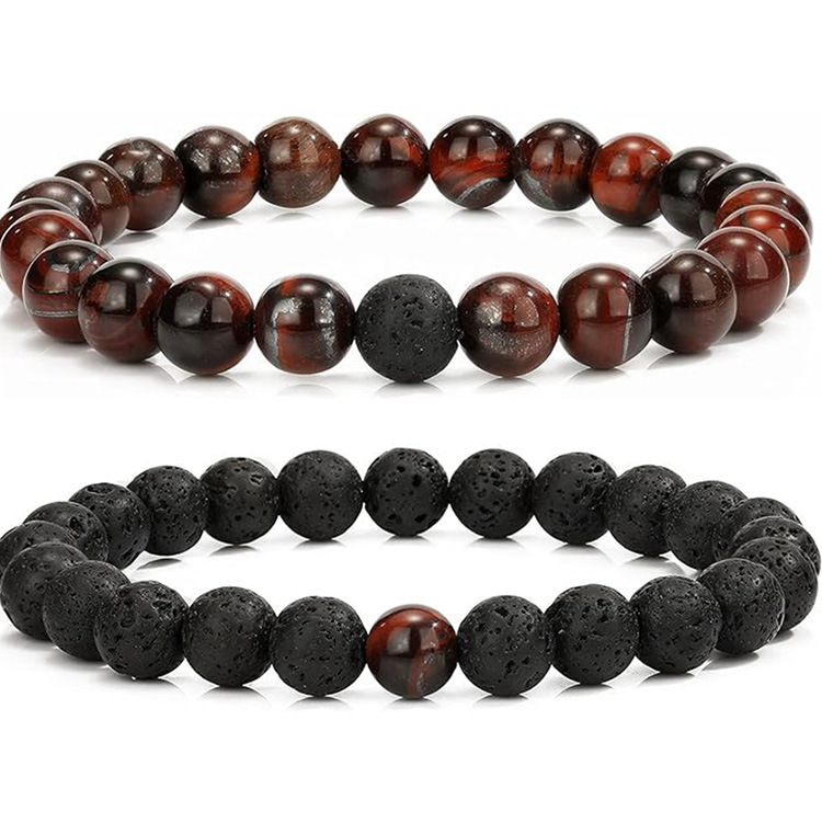 화산석 + 레드 타이거 스톤 8mm