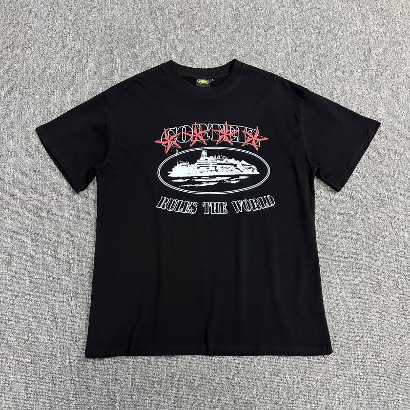 Comercio exterior al por mayor Alcatraz Basic Series C0rteiz Phantom Letter Logo Camiseta impresa Traje de pareja