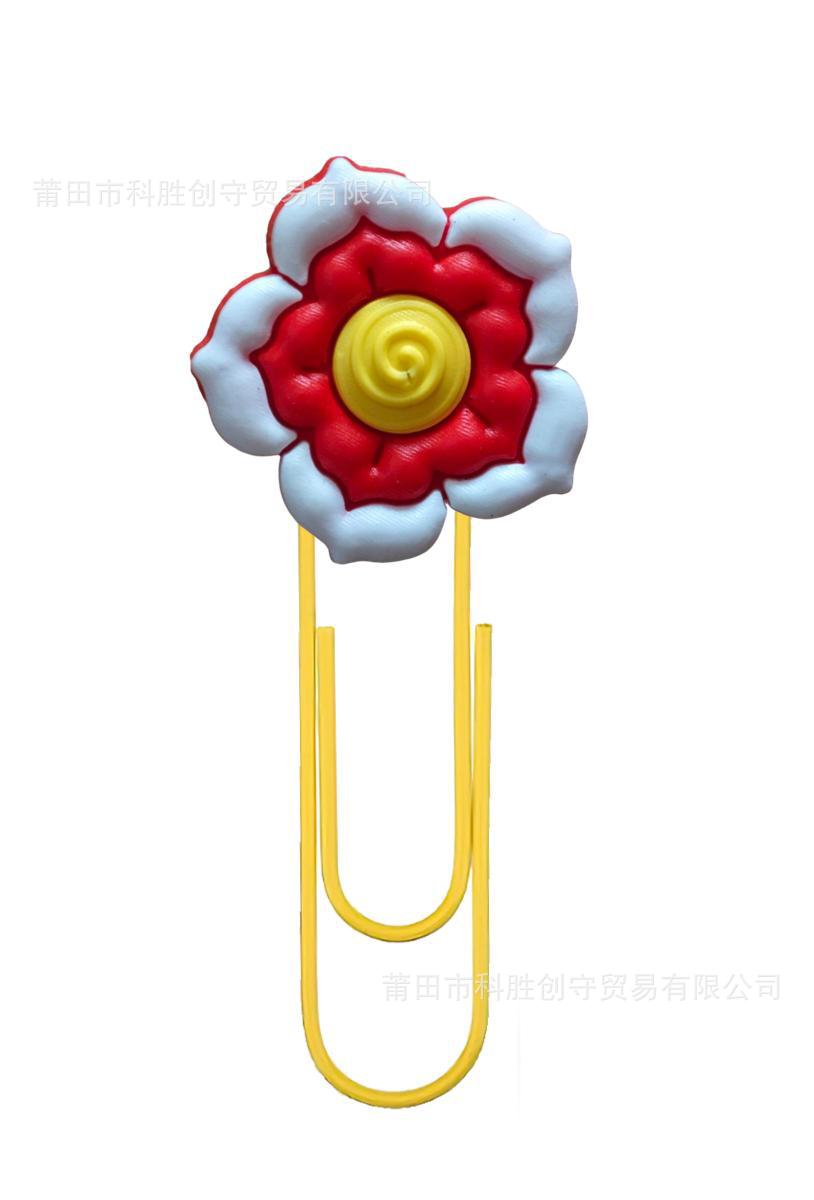 Flor clip de papel PVC marcador clip de papel de dibujos animados nuevo papelería de oficina