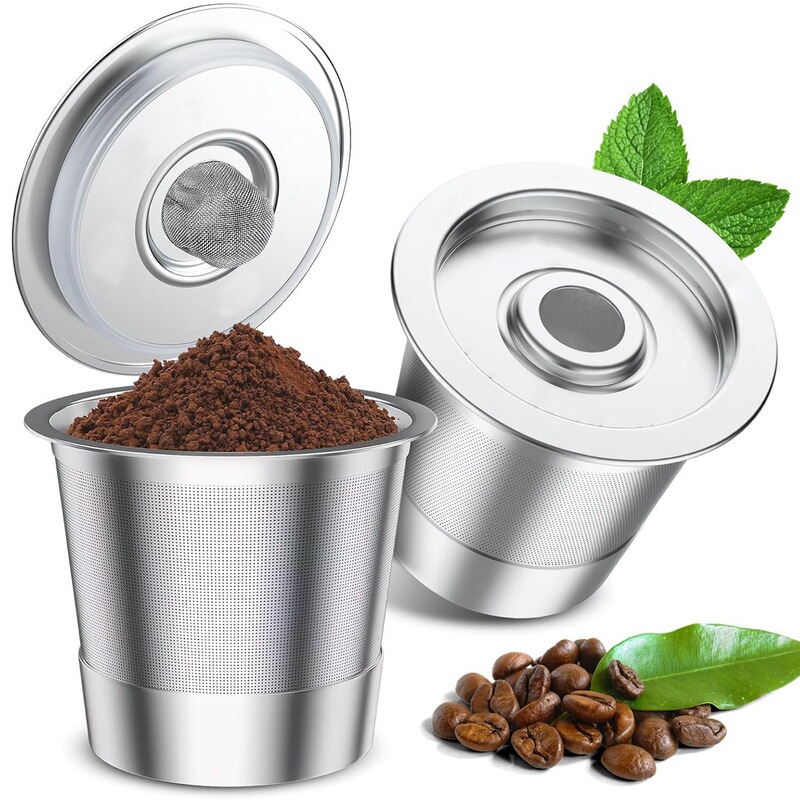 K-Cup Reusable Coffee Capsule Coffee Machine Stainless Steel Single Hole with Filter K-Cup Coffee Capsule Cup