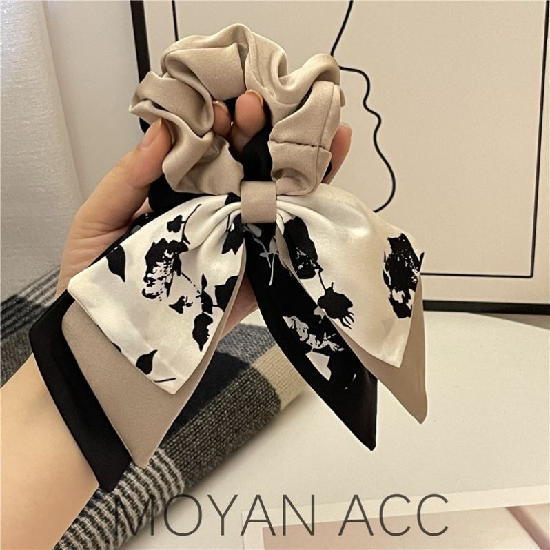 Bow Hair Loop Headdress Hair Ribbon Fairy Large Bowel Loop Korean Style High-end Pony Tail Headline Elegant Hair Rope