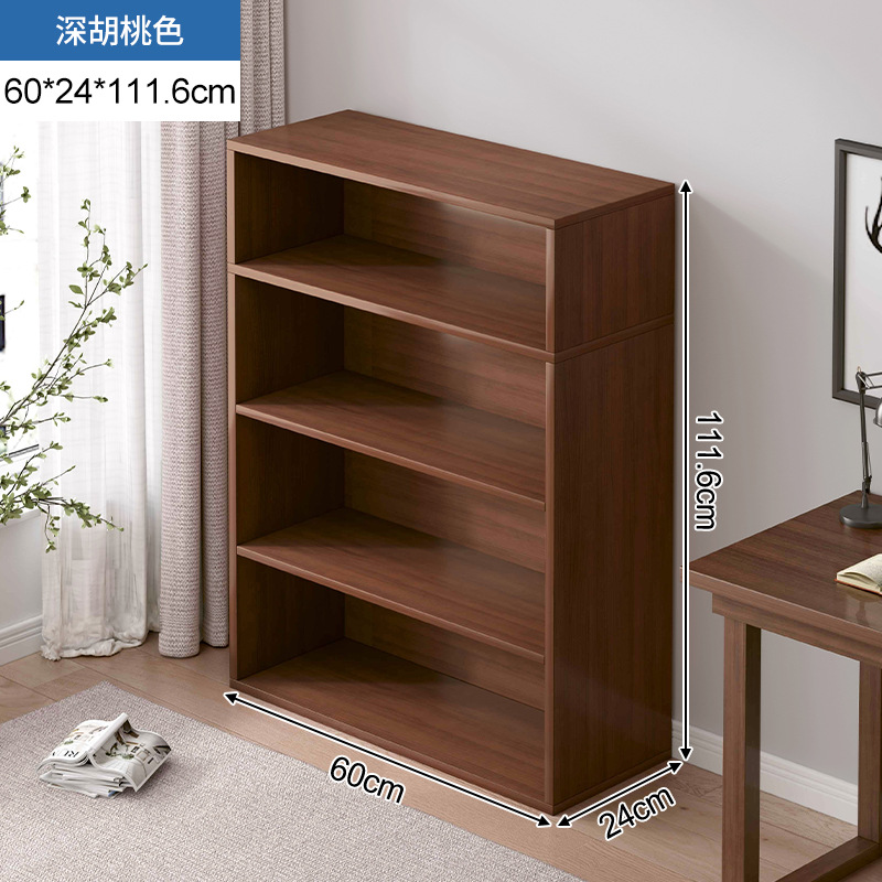 Estante de libros pequeño estante de almacenamiento multicapa de piso armario pequeño armario contra la pared de madera sólida gabinete bajo