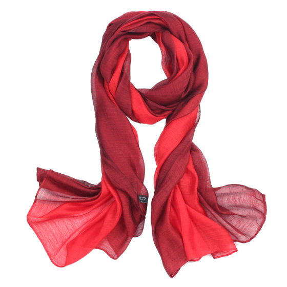 Autumn and Winter New Style Scarf Women's Silk Scarf Mulberry Silk Scarf Gradient Color Warm Color-matching Joker Shawl