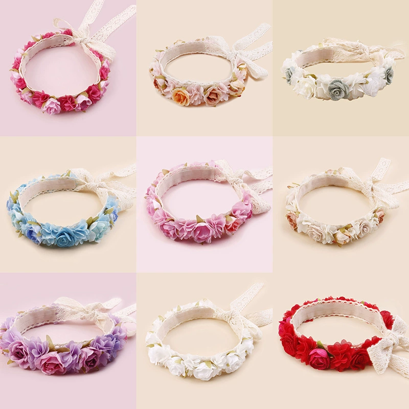 2025 новый стиль Sen Sweet Fairy Детское плетение цветочного шарфа для волос ленты для волос для девочек стримеры для волос