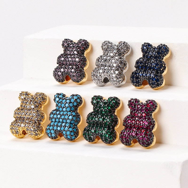 Cute Animal Copper Inlay Zircon Charms display picture 3