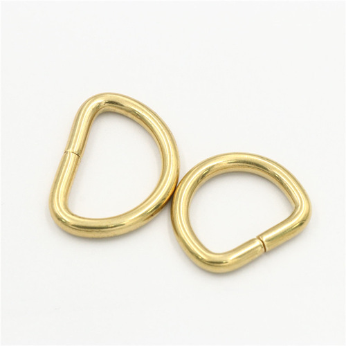Pure copper D-shaped buckle, open D-shaped ring semi-circular buckle, brass D-shaped connecting ring, luggage hardware accessories manufacturer wholesale