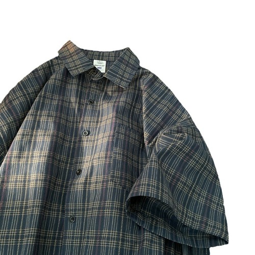 Grid Short-Sleeve Shirt for Men - Summer Trend Brand, Ins Japanese Retro Leisure Style Casual Collar Shirt, Cleanfit Jacket