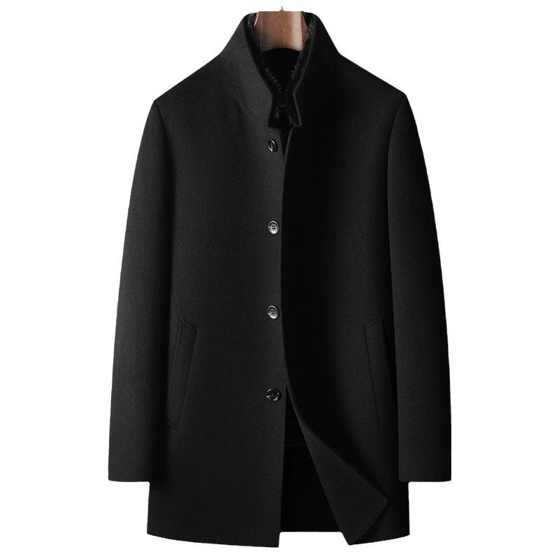 Demi-season woolen coat, liner, woolen jacket, increased thickness