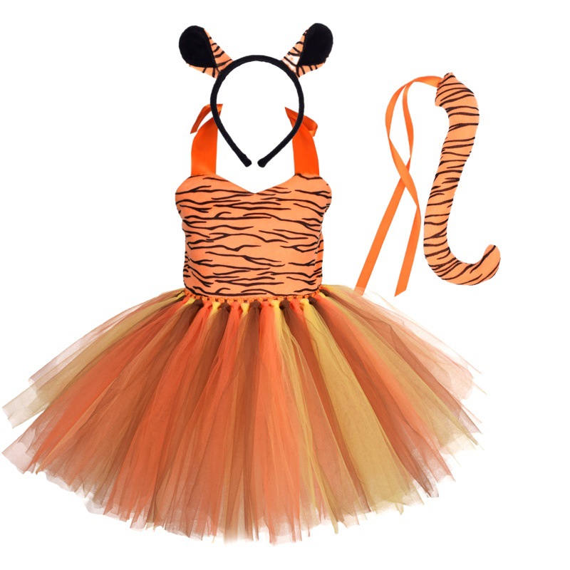 Mundo animal vaca Tigre niños vestido juego de rol Niñas rendimiento traje la danza Amazon suministro