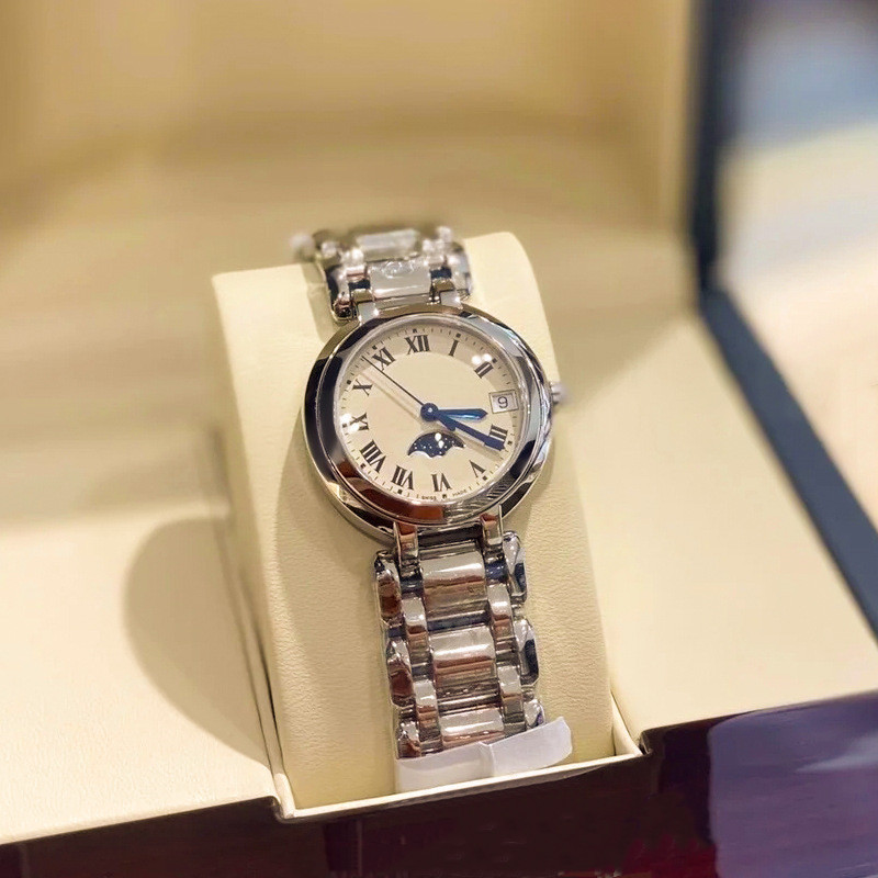 High Version of Heart and Moon Watch for Women, Real Moon Phase, Swiss Quartz Stainless Steel Women's Watch, Sun, Moon and Stars Waterproof Calendar Watch