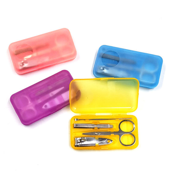 Nail clippers set color box 4-piece set nail nail nail tools set nail clippers small scissors ear scoop wholesale