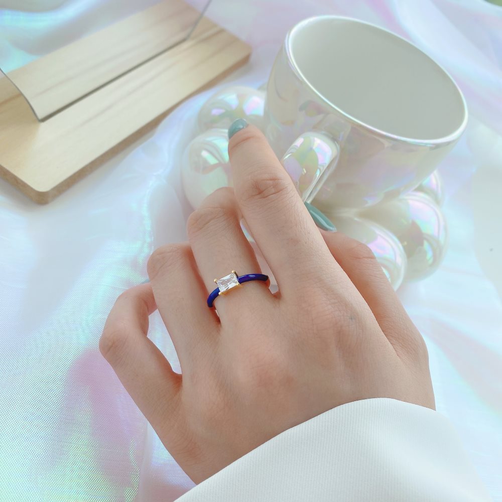 Fashion Geometric Sterling Silver Plating Zircon Open Ring 1 Piece