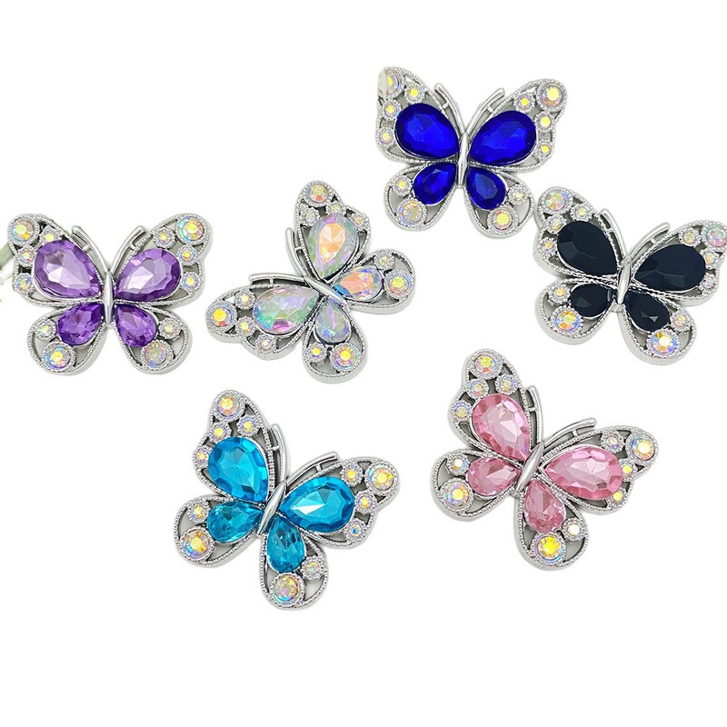 Cross-Border New Resin Rhinestone High-End Butterfly DIY Phone Case Car Air Vent Shoe Buckle Accessories Cross-Border New Resin Rhinestone High-End Butterfly DIY Phone Case Car Air Vent Shoe Buckle Accessories